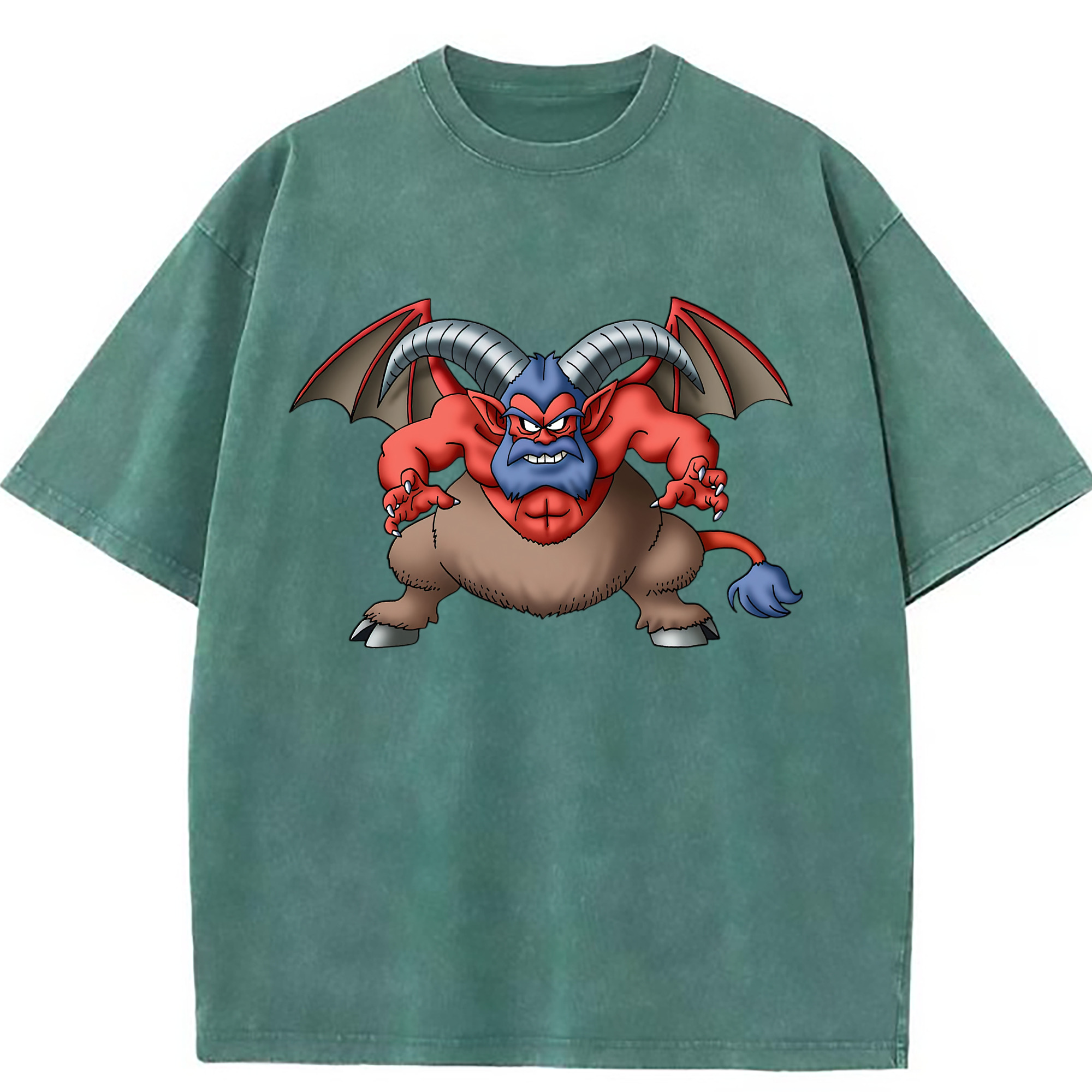 （画像用） ドラゴンクエスト Doragon Kuesuto Dragon Quest 綿100% ヴィンテージ風 半袖Tシャツ（フロントプリント）